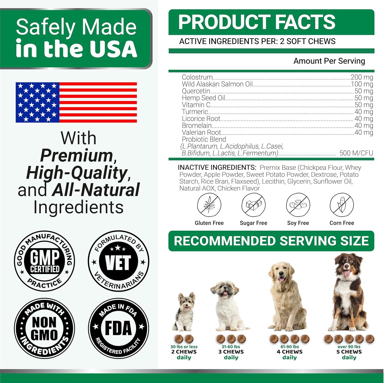 image:imageDog Allergy Relief Chews Dog Itching Skin Relief Treatment Pills 170 Treats AntiItch Chewables Itchy and Paw Licking Hot Spots Omega 3 Fish Oil Dry Skin amp Coat SupplementValue 2Pack 340 Chews