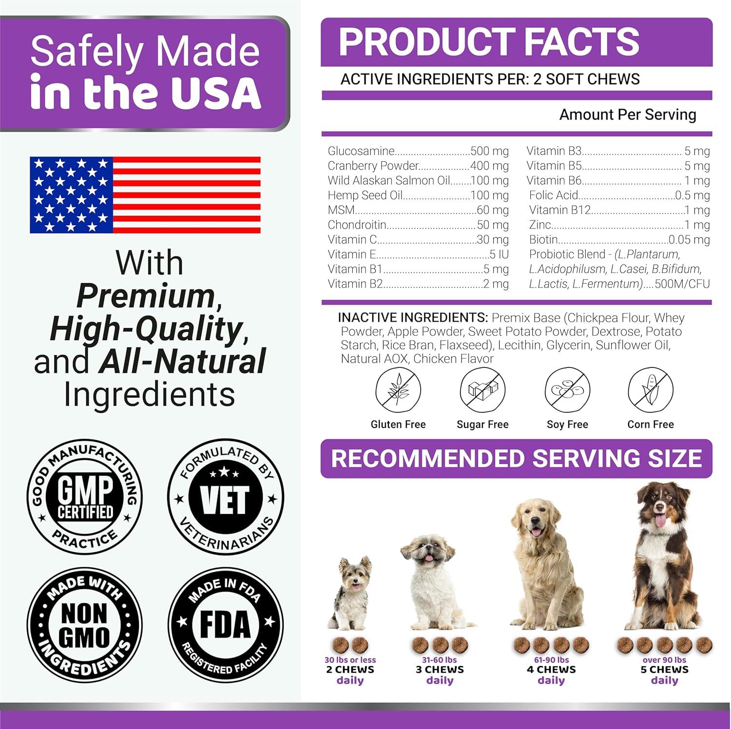 image:imageDog Multivitamin Chewable with Glucosamine Dog Vitamins and Supplements 170 Treats Senior amp Puppy Multivitamin for Dogs Hip amp Joint Support Immune Health Skin Heart Digestion ProbioticsMultivitamin