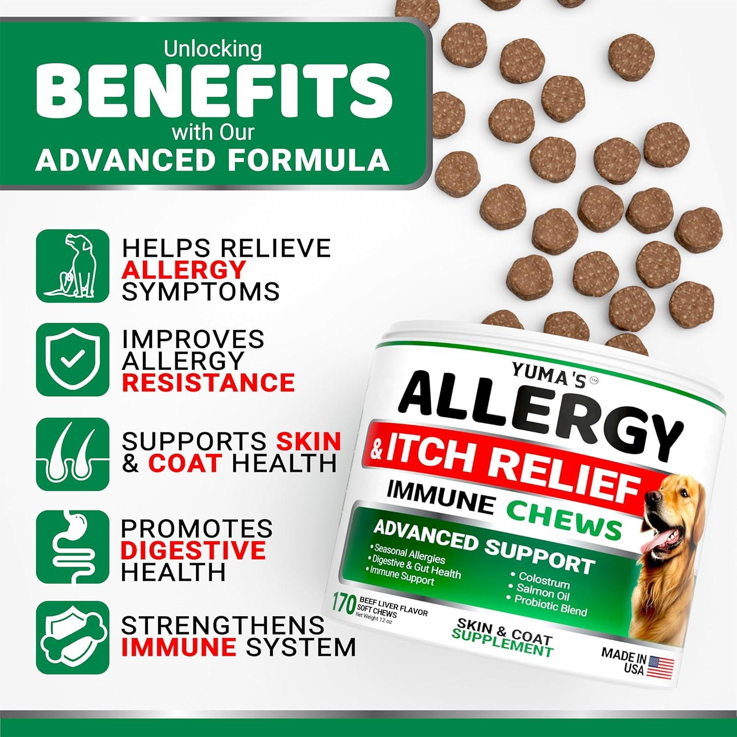image:imageOmega 3 Fish Oil for Dogs 170 Chews Skin and Coat Supplement Omega 3 for Dogs Dry amp Itchy Skin Relief Treatment Allergy Support Dog Anti Shedding Treats Salmon EPA amp DHA Chicken FlavorAllergy Relief