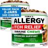 image:imageDog Allergy Relief Chews  Dog Itching Skin Relief Treatment Pills  170 Treats  AntiItch Chewables  Itchy and Paw Licking  Hot Spots  Omega 3 Fish Oil  Dry Skin amp Coat SupplementValue 2Pack 340 Chews