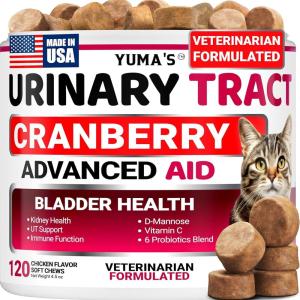 Dog Multivitamin Chewable with Glucosamine – Dog Vitamins and Supplements – 170 Treats – Senior & Puppy Multivitamin for Dogs – Hip & Joint Support – Immune Health, Skin, Heart, Digestion, Probiotics(Cat Urinary & Bladder)