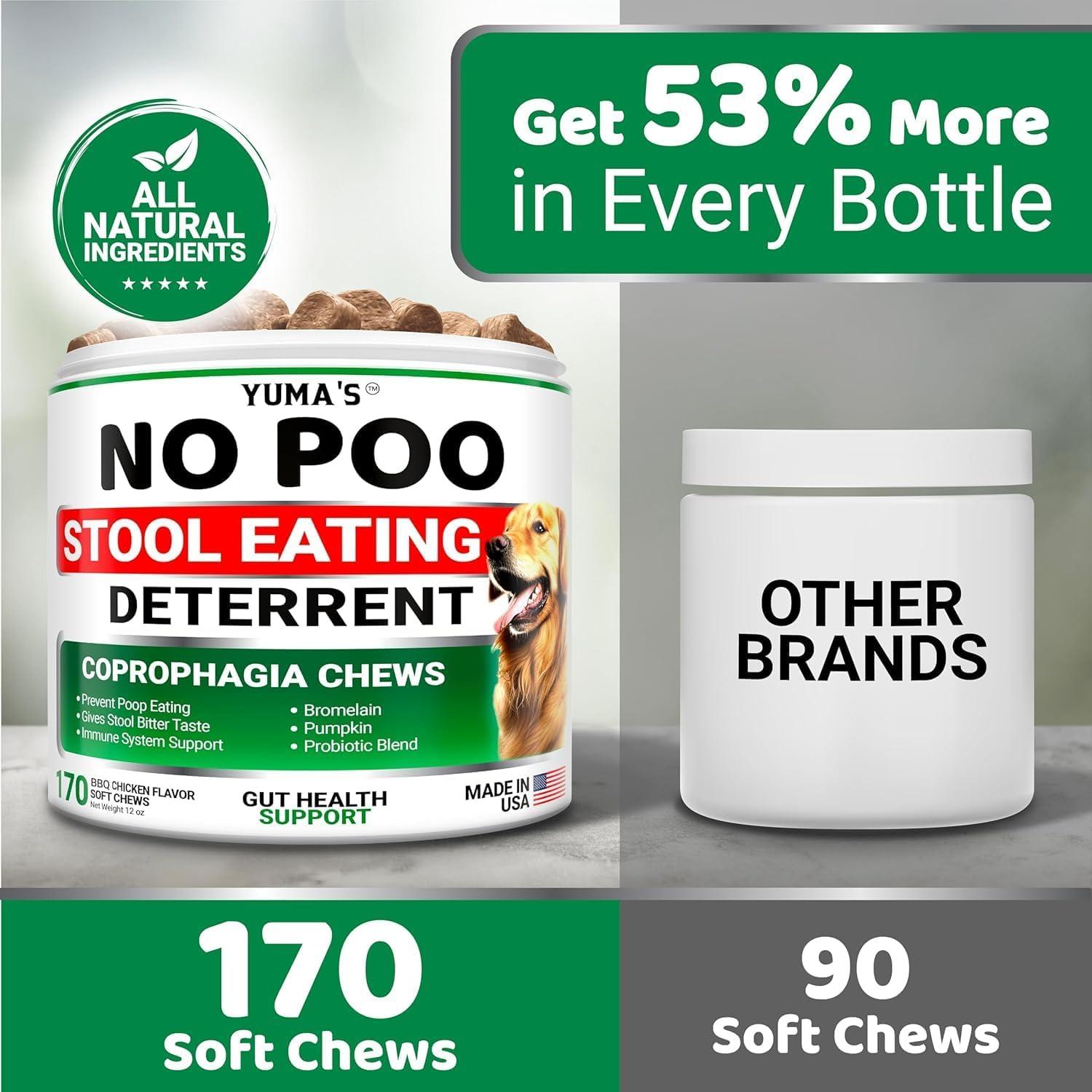 image:imageProbiotics for Dogs and Digestive Enzymes 170 Dog Probiotics Chews Dog Probiotic Anti Diarrhea Upset Stomach amp Gas Relief Constipation Canine Prebiotic Pet Fiber Supplement Gut HealthNo Poo Probiotic Chews