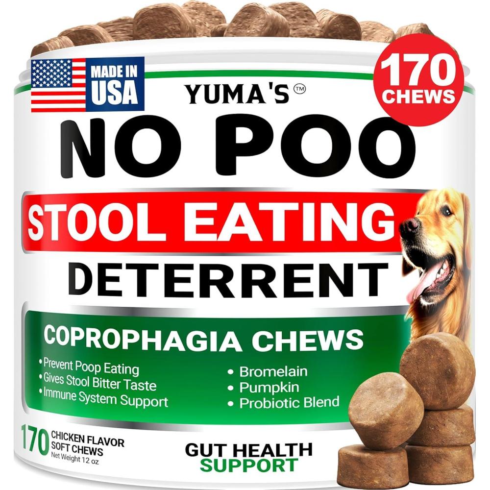 image:imageProbiotics for Dogs and Digestive Enzymes 170 Dog Probiotics Chews Dog Probiotic Anti Diarrhea Upset Stomach amp Gas Relief Constipation Canine Prebiotic Pet Fiber Supplement Gut HealthNo Poo Probiotic Chews