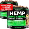 image:imageHemp Calming Chews for Dogs  Advanced Dog Calming Chews  170 Chews  Anxiety Relief Treats  Separation Aid Barking Stress Relief Thunderstorms  Melatonin  Hemp Oil  Made in USA2 PACK 340 Chews