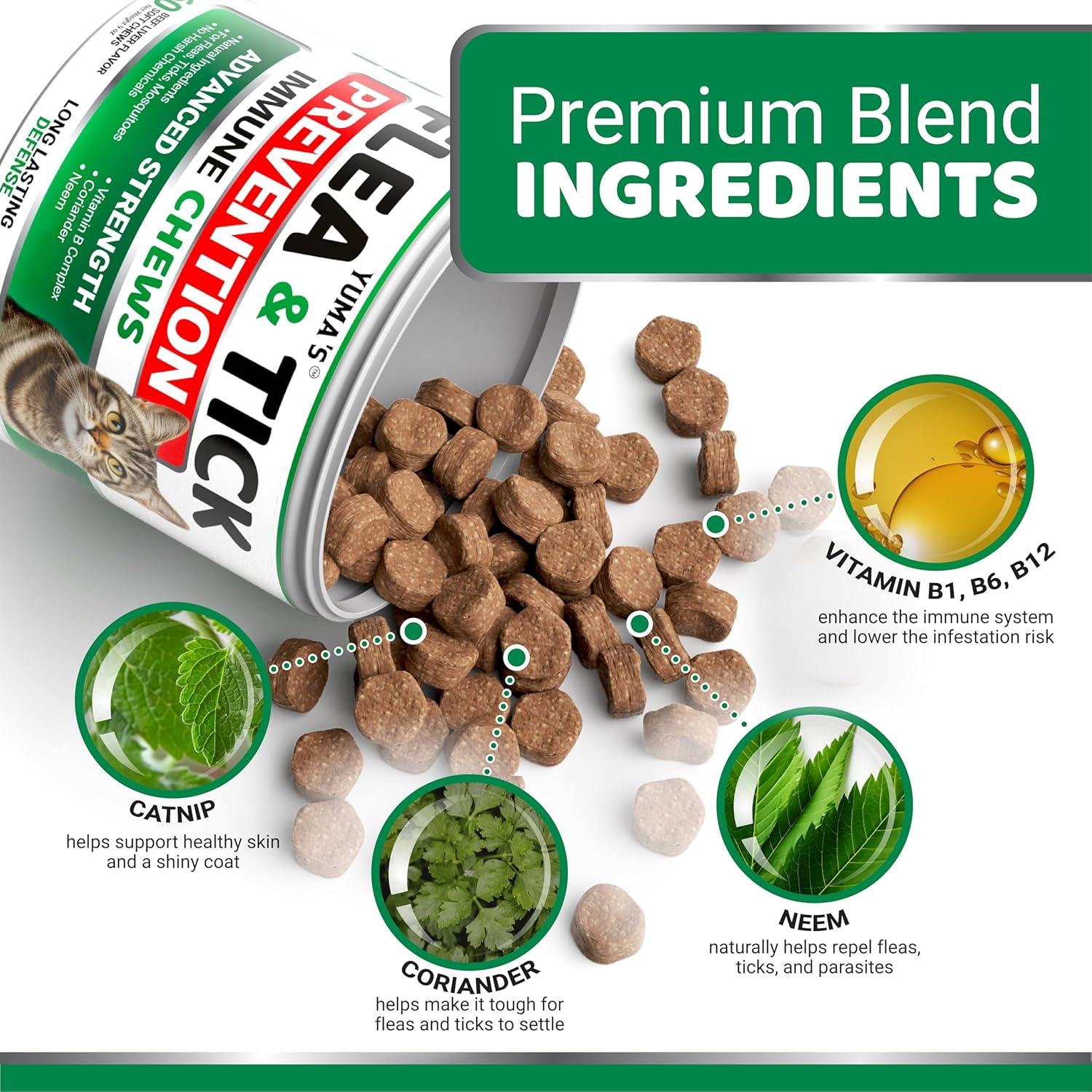 image:imageFlea and Tick Prevention for Dogs Chewables 170 Treats Natural Dog Flea and Tick Treatment Chewable Supplement Oral Pills All Breeds amp Ages Soft Chews Made in USA Chicken FlavorCats