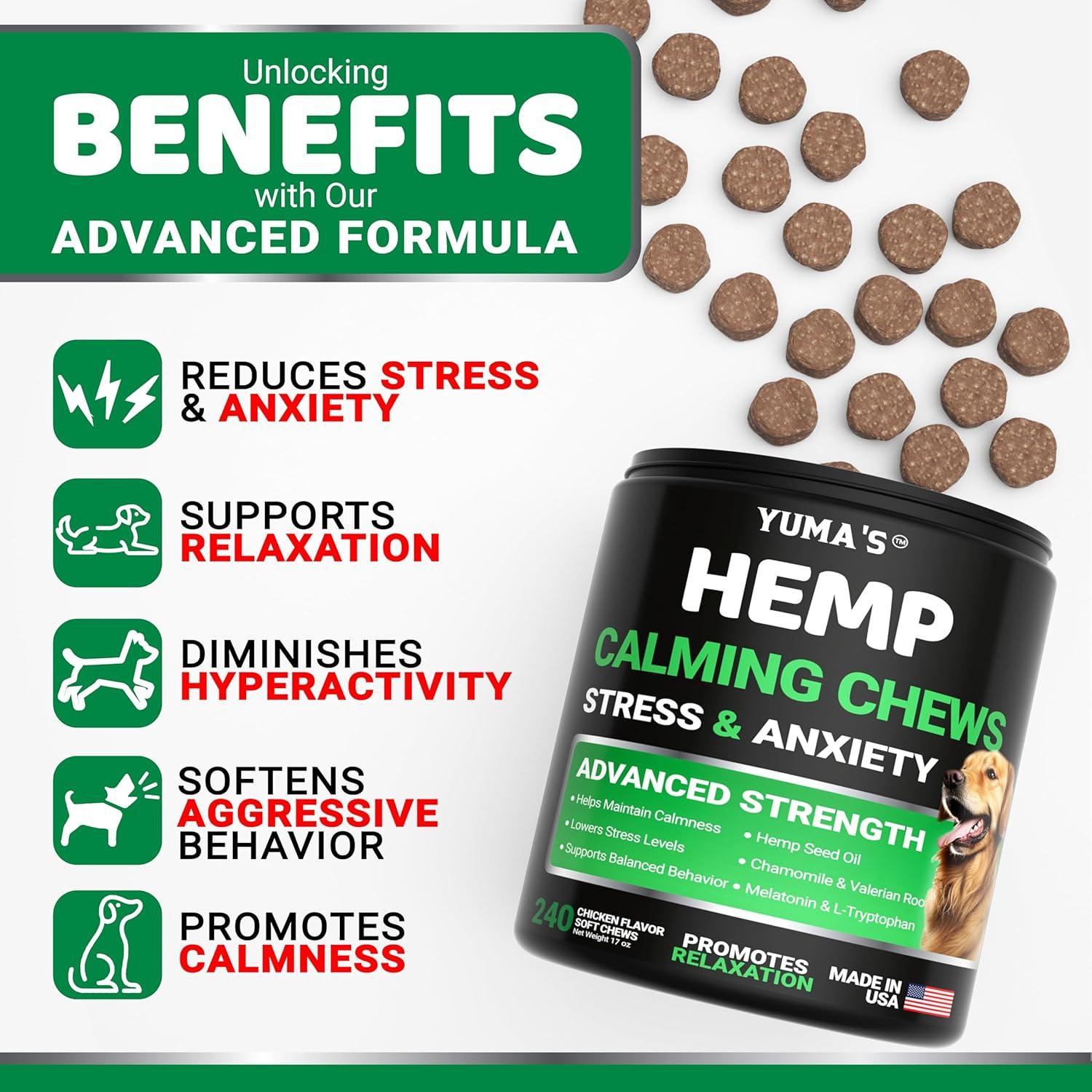 image:imageYUMAS Glucosamine for Dogs Hip and Joint Supplement for Dogs 170 Ct Glucosamine Chondroitin Chews Joint Pain Relief Supplement with MSM Advanced Health Mobility Support Made in USACalming Chews
