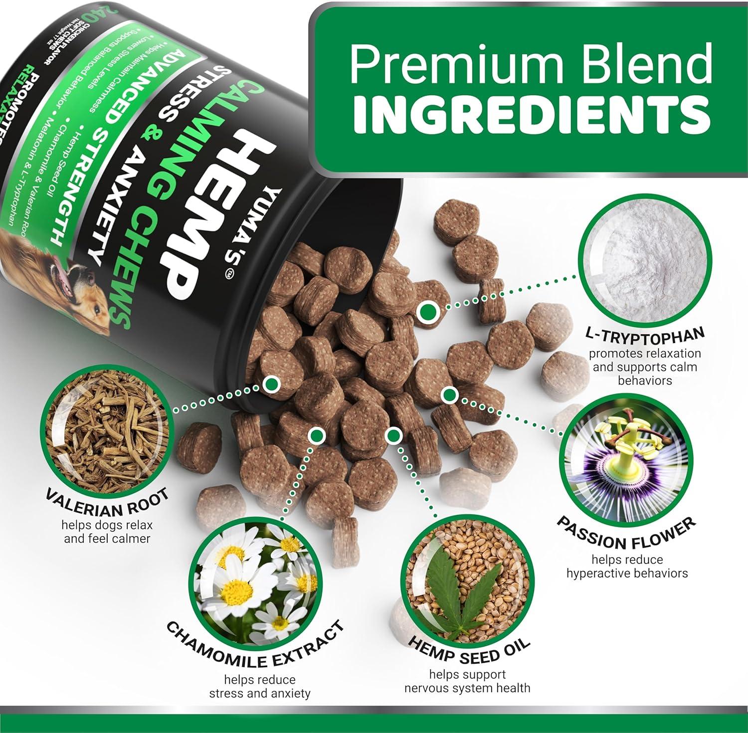 image:imageYUMAS Glucosamine for Dogs Hip and Joint Supplement for Dogs 170 Ct Glucosamine Chondroitin Chews Joint Pain Relief Supplement with MSM Advanced Health Mobility Support Made in USACalming Chews
